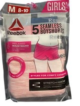 Reebok Girls Size M 8-10 Seamless Boyshorts 5-Pack Stretch Panties Nip - $15.83