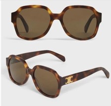New Elegant Celine Tortoise 56mm 56-18-140 Oversized Women&#39;s Sunglasses - £351.64 GBP