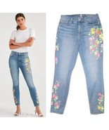 $279 -7 For All Mankind HIGH WAIST ANKLE NEON FLORAL EMBROIDERED JEANS 29 - £103.66 GBP