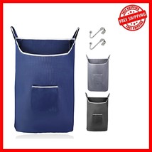 Large Navy Blue Hanging Laundry Hamper - XL Space Saver with Zipper Closure - $543.80 MXN