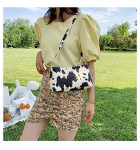 Fashion Design Women Underarm Baguette Handbags Vintage PU Leather  Milk Cow Pri - £81.79 GBP