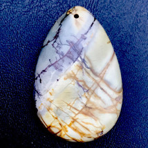 Jasper Stone Rock Cut Polished Drilled Multicolor Pendant Natural - $10.00