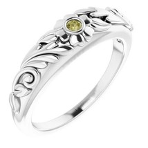 Authenticity Guarantee 
Platinum Green Sapphire Ladies Floral Ring - £1,265.83 GBP+