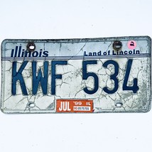 1999 United States Illinois Land of Lincoln Passenger License Plate KWF 534 - £12.98 GBP