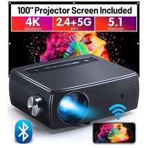Projector, 10000L 1080P Hd 5G Wifi Bluetooth Projector, Portable Movie P... - £250.39 GBP