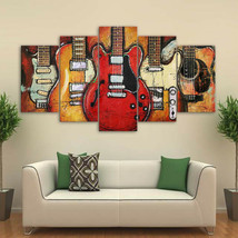 Abstract Electric Guitar 5PC canvas WallArt Picture Home Decor Large Sz No Frame - £43.86 GBP