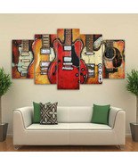 Abstract Electric Guitar 5PC canvas WallArt Picture Home Decor Large Sz ... - £43.16 GBP