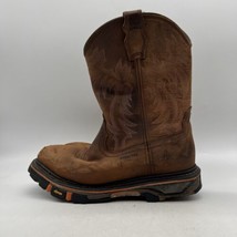 Cody James Mens Brown Leather Steel Toe Pull On Western Boots Size 9 D - $69.29