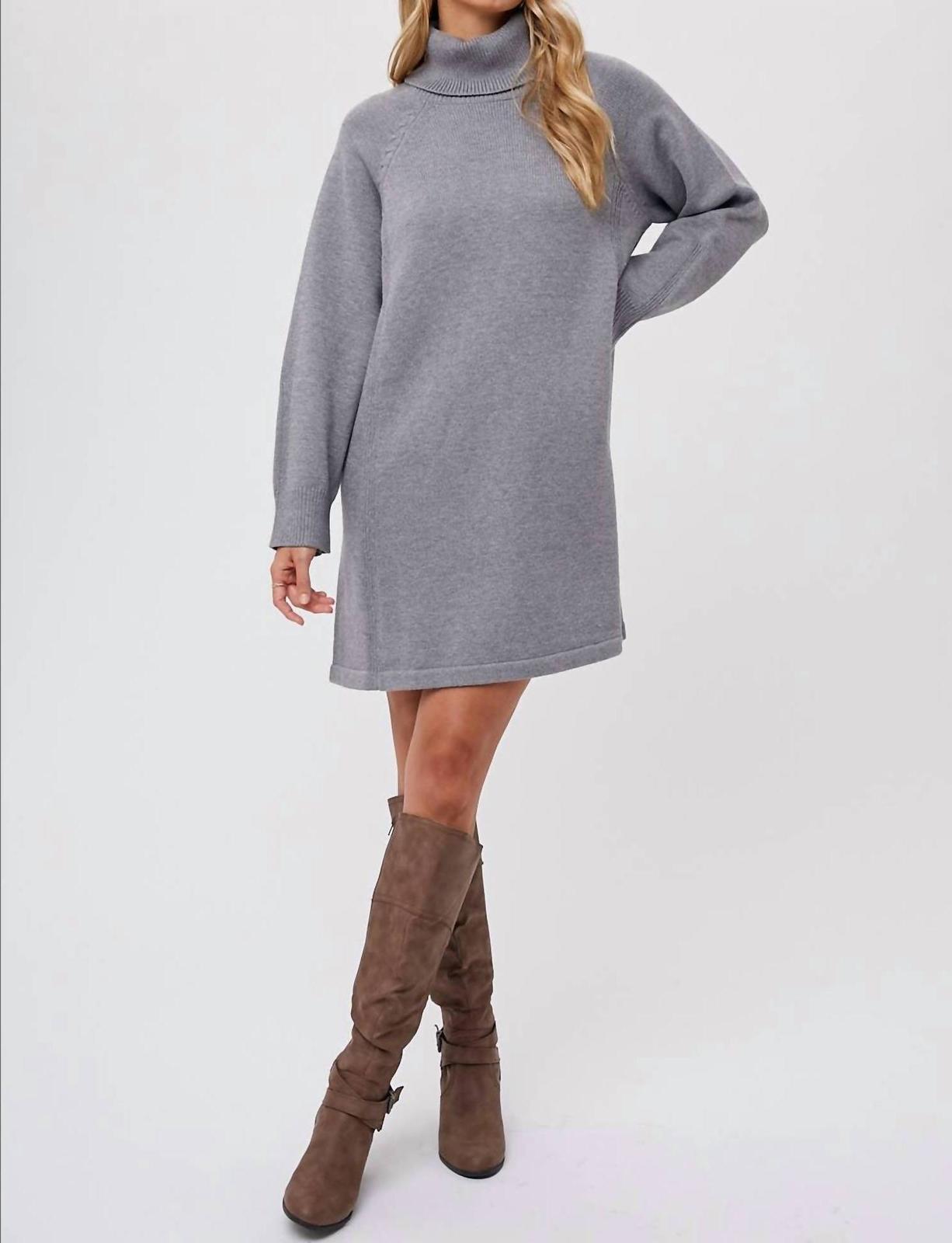 Bluivy Wrapped In Warmth Sweater Dress Dark Grey - $42.00