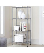 Adjustable 4 Tier Metal Storage Rack Shelves Kitchen Storage Home Standing - £42.21 GBP