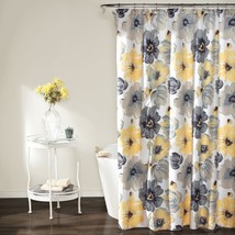 Lush Decor Leah Shower Curtain - Elegant Floral Print, Large Flower Blooms and B - £28.76 GBP