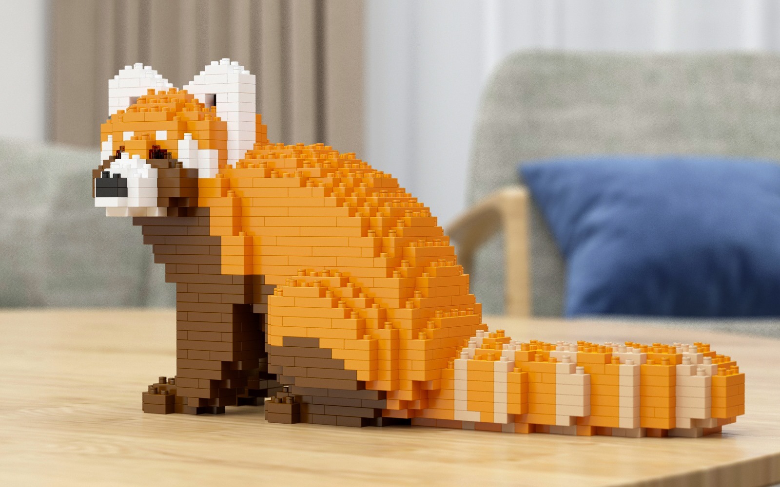 Red Panda Sculptures (JEKCA Lego Brick) DIY Kit Item image 3