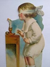 Halloween Diecut Place Card Ellen Clapsaddle Wolf Original  Blindfolded ... - $80.99