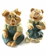 Vintage Mayberry’s Homestead Collection Arnold &amp; Petunia Pig Figurines L... - $167.97 MXN