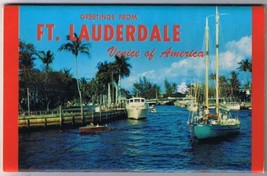 Postcard Booklet Greetings From Fort Lauderdale Florida Venice Of America - £2.89 GBP