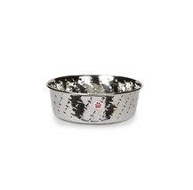 MPP Chic Diamond Plate Heavy Weight Stainless Steel Dog Bowl Non Skid Rubber Bot - £11.10 GBP+