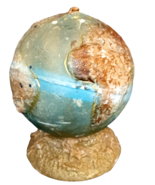 Vintage MCM Large Earth Globe Candle Unburnt Large Size 5&quot; Diameter - £34.96 GBP