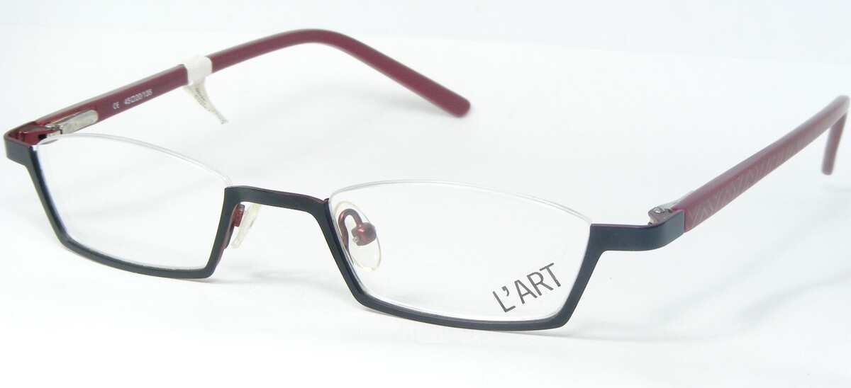 L&#39;Art Por Ama 13026 003 Negro Mate Gafas Montura Metálica 45-20-135mm - $46.53