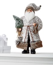 Holiday Lane Cozy Christmas 18&quot;H Fabric Standing Santa with Tree C210583 - £39.76 GBP