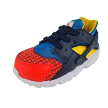 Nike Huarache Run Now BQ7098 600 Bright Crimson Yellow Blue Toddler Shoe... - $53.99