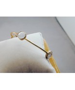 Artisan Gilt Sterling 4 Bezel Set Checkerboard Cut Clear Quartz Bangle Bracelet - $29.99