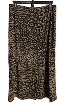 Josephine Chaus  Midi A Line Knit Skirt Womens Small Black and Tan Geome... - $16.54