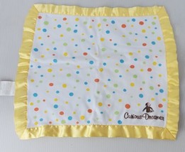 Curious George Dreamer Lovey Security Baby Blanket Colorful Polka Dot Monkey  - £9.16 GBP