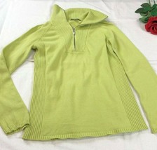 Eddie Bauer Women&#39;s 1/4 Zip Sweater Green Size M - $14.00