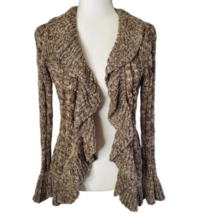 Open Front Cardigan Womens Chunky Ruffle Vintage Boho Cottage Y2K Small - $23.75