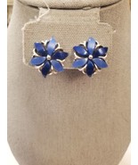 Vintage Staret Star Earrings Screw Back 1920-40 Flower Beautiful Blues - £20.55 GBP