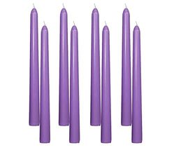 Paraffin Wax Purple Tall Taper Stick Candles Pillar Smokeless Dripless Scented f - £16.53 GBP