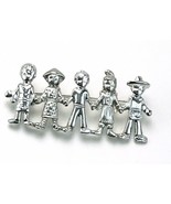 Silver Tone Premier Design Children Of The World Brooch Pin - $15.84