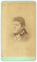 CIRCA 1880&#39;S CDV Profile of Lovely Young Woman Wearing Victorian Style Dress - £7.57 GBP