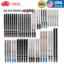 48Pc T-Shank Assorted Jig Saw Blades Set Wood Plastic Metal Cutting Jigs... - $32.29