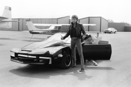 David Hasselhoff in Knight Rider By Private Plane Trans Am Car Kitt 18x24 Poster - £19.17 GBP