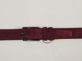 Mens Burgundy Genuine Suede Soft Leather Belt PIERO ROSSI Turkey # Burgundy-C image 3