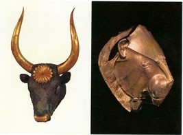2 Postcards Greece Athens National Museum Gold Lion Head Bull Mycenae Un... - £4.00 GBP