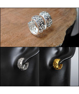 Flower Hug Earrings 6mm Wide 925 Sterling Silver Womens Round Hoop Earri... - €26,05 EUR+