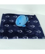 Whale Lovey Stuffed Animal Blue Baby Security Blanket 14&quot; x 14&quot; Plush An... - $405.80 MXN
