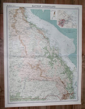 1922 Original Map Of Eastern Queensland / City Of Brisbane Inset Map / Australia - £20.46 GBP