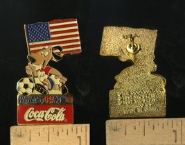 Vintage Fifa Usa World Cup Soccer 1994 Mascot &amp; Coca Cola Usa Pin - £3.95 GBP