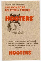 Hooters Menu 1986 Orlando Florida Soon to be Relatively Famous - £17.68 GBP