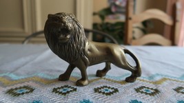 Antique Brass Lion Figure 5.25&quot; Paperweight Home Decor - $96.03