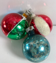 Vintage Lot 3 Mercury Glass Ball Shiny Brite Poland Christmas Ball Ornaments - £19.54 GBP