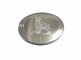 Kiola Designs Silver Toned Etched Oval Hyena Magnet - £15.97 GBP