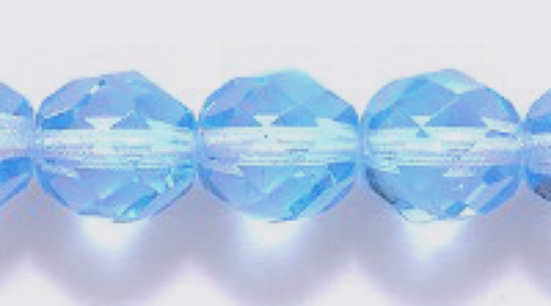 Primary image for 8mm Czech Fire Polish, Two Tone Sapphire & Aqua Glass Beads 25, Lt Blue