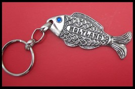Fish symbolic Israel keychain jewish fertility &amp; success holyland sea of... - $9.50