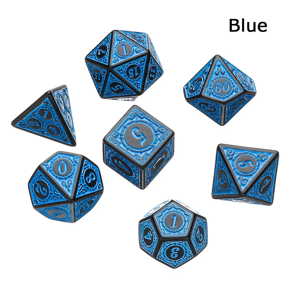 7-Die Multi-Sided Dice Set Game Dice For TRPG DND Polyhedral D4 D6 D8 D10 D12 D2 - £81.95 GBP