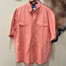 Wrangler Western Short Sleeve Shirt Orange Thick Material - £14.21 GBP