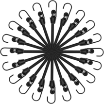 Mini Bungee Cords With Hooks 6 Inch Black Bungee Cords 10 Pcs NEW - £9.14 GBP